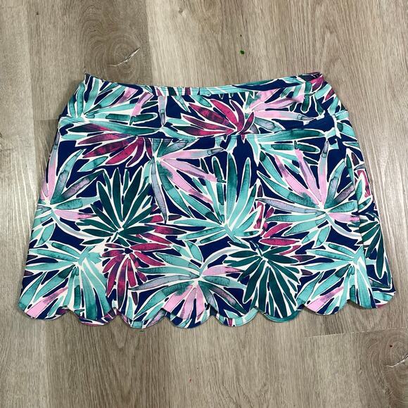 Sigrid Olsen Tropical Leaf Print Golf Skort Women’s Medium Scallop Hem Lined - Picture 11 of 11